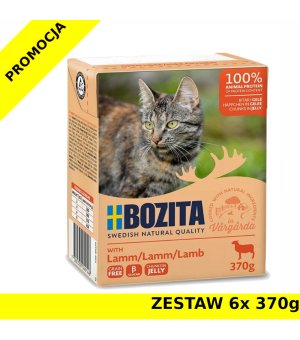 Karma mokra dla kota Bozita w galaretce z JAGNIĘCINĄ ZESTAW 6x 370g
