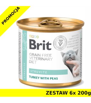 Karma mokra dla kota Brit Veterinary Diets Cat Struvite ZESTAW 6x 200g