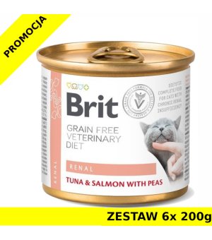 Karma mokra dla kota Brit Veterinary Diets Cat Renal ZESTAW 6x 200g