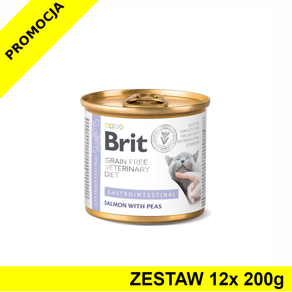 Karma mokra dla kota Brit Veterinary Diets Cat Gastrointensional ZESTAW 12x 200g