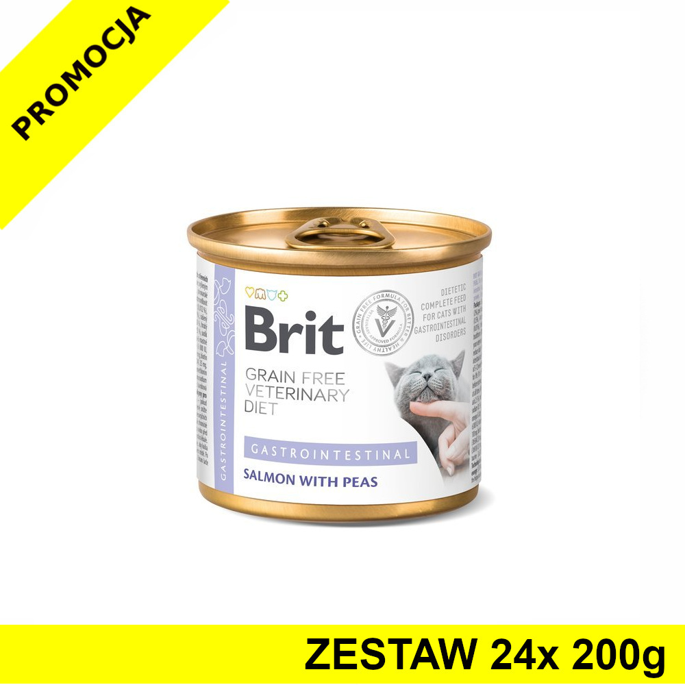 Karma mokra dla kota Brit Veterinary Diets Cat Gastrointensional ZESTAW 24x 200g