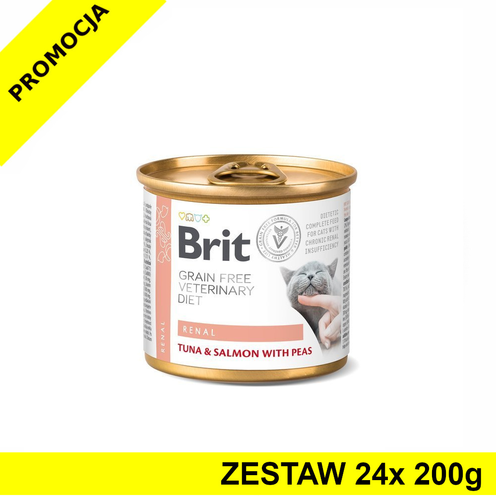 Karma mokra dla kota Brit Veterinary Diets Cat Renal ZESTAW 24x 200g