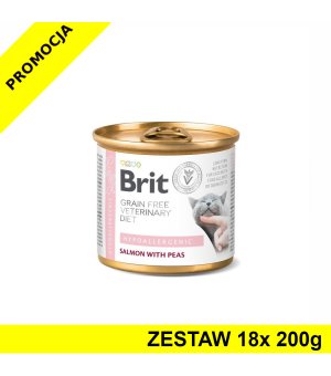 Karma mokra dla kota Brit Veterinary Diets Cat Hypoallergenic ZESTAW 18x 200g