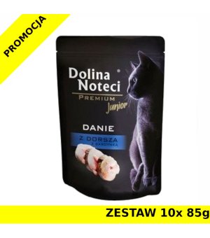 Karma mokra dla kota Dolina Noteci Junior Danie z dorsza ZESTAW 10x 85g