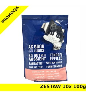Karma mokra dla kota Felix Fantastic saszetka - Łosoś w galaretce ZESTAW 10x 85g