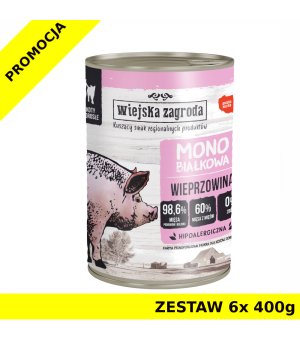 Karma mokra  dla kota Mono Wiejska Zagroda Mono - Wieprzowina  ZESTAW 6x 400g