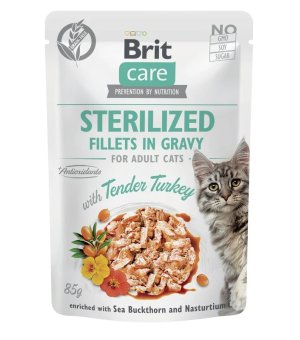 Karma mokra dla kotów sterylizowanych Brit Care Cat FG Sterilized Tender Turkey in gravy 85g