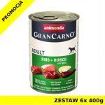 Karma mokra dla psa Animonda GranCarno Adult wołowina i jeleń z jabłkiem puszka ZESTAW 6x 400g
