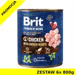 Karma mokra dla psa BRIT By Nature Chicken Hearts PUSZKA ZESTAW 6x 800g