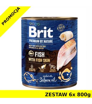 Karma mokra dla psa BRIT By Nature Fish PUSZKA ZESTAW 6x 800g