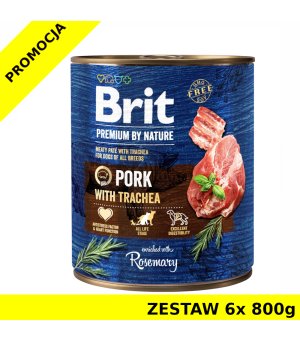 Karma mokra dla psa BRIT By Nature Pork PUSZKA ZESTAW 6x 800g