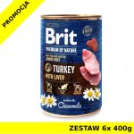 Karma mokra dla psa BRIT By Nature Turkey PUSZKA ZESTAW 6x 400G