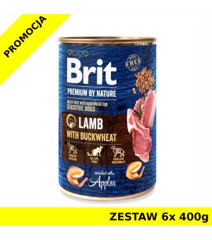 Karma mokra dla psa BRIT By Nature Lamb PUSZKA ZESTAW 6x 400G