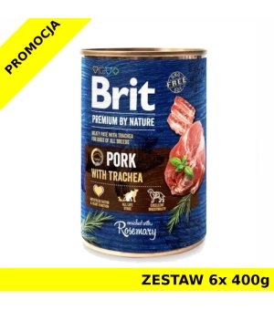 Karma mokra dla psa Brit By Nature Pork PUSZKA ZESTAW 6x 400g 