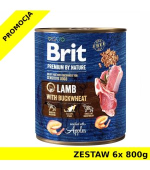 Karma mokra dla psa BRIT By Nature Lamb PUSZKA ZESTAW 6x 800g