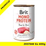 Karma mokra dla psa Brit Care Mono Protein Beef Rice ZESTAW 6x 400g