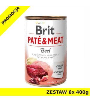Karma mokra dla psa Brit Care Beef Pate Meat ZESTAW 6x 400g