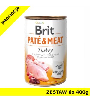 Karma mokra dla psa Brit Care Turkey Pate Meat ZESTAW 6x 400g