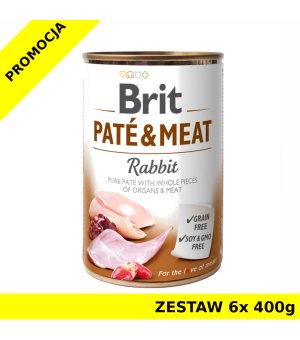 Karma mokra dla psa Brit Care Rabbit Pate Meat ZESTAW 6x 400g