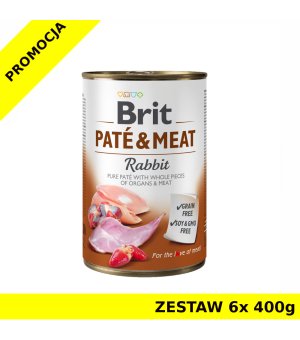 Karma mokra dla psa Brit Care Rabbit Pate Meat ZESTAW 6x 400g - NOWA FORMUŁA
