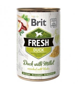 Karma mokra dla psa Brit Fresh duck & millet 400g