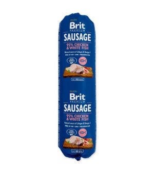 Karma mokra dla psa BRIT SAUSAGE CHICKEN & WHITE FISH 800G