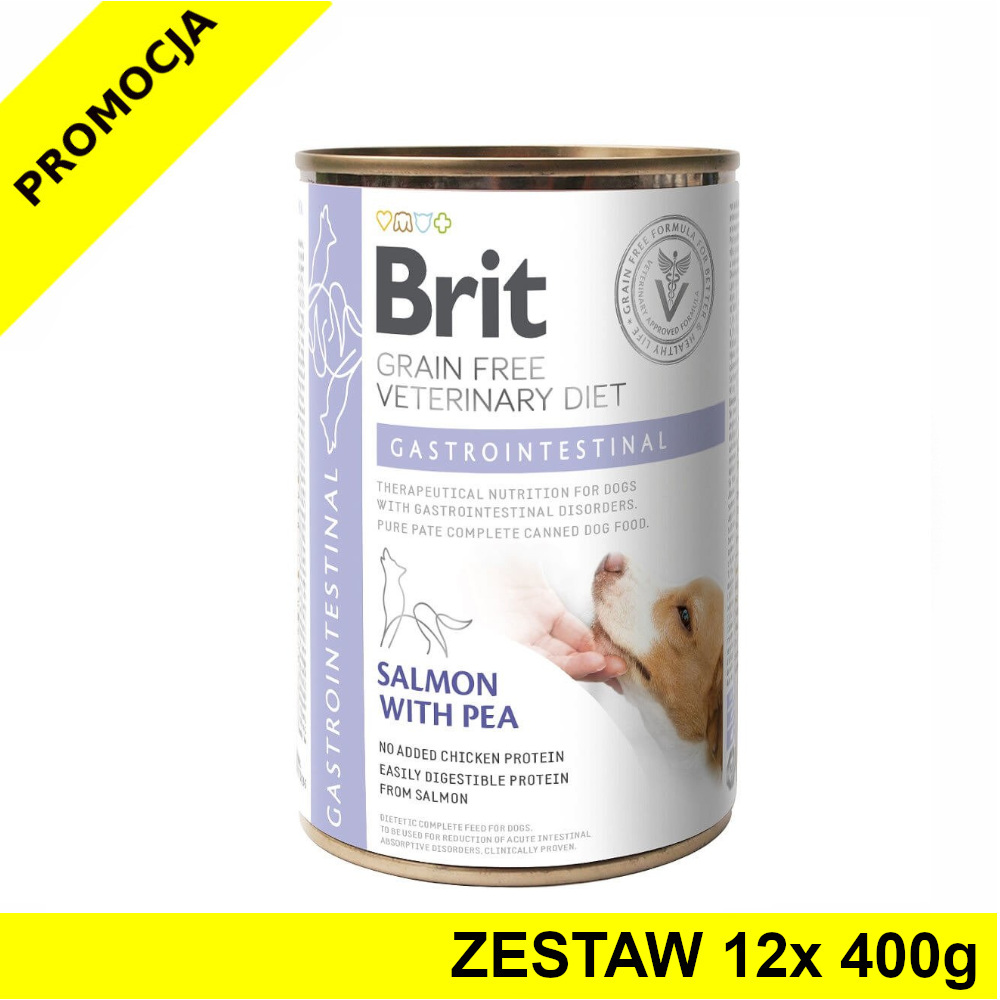 Karma mokra dla psa Brit Veterinary Diets Dog Gastrointestinal ZESTAW 12x 400g