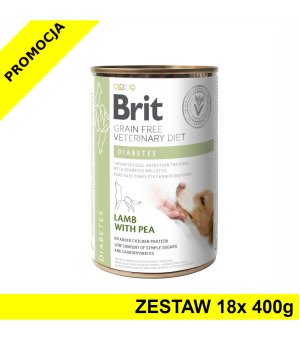 Karma mokra dla psa Brit Veterinary Diets Dog Diabetes ZESTAW 18x 400g