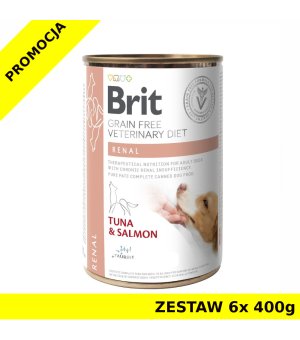Karma mokra dla psa Brit Veterinary Diets Dog Renal ZESTAW 6x 400g - NOWA WERSJA
