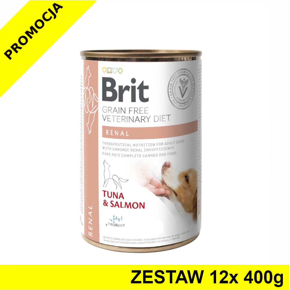 Karma mokra dla psa Brit Veterinary Diets Dog Renal ZESTAW 12x 400g - NOWA WERSJA