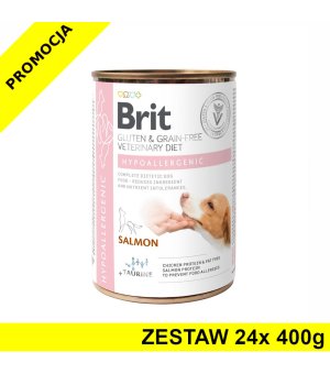 Karma mokra dla psa Brit Veterinary Diets Dog Hypoallergenic ZESTAW 24x 400g - NOWA FORMUŁA 