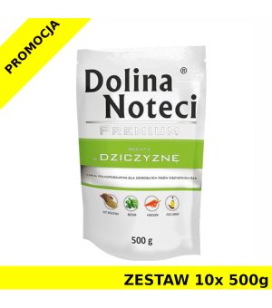 Karma mokra dla psa Dolina Noteci Dziczyzna saszetki ZESTAW 10x 500g