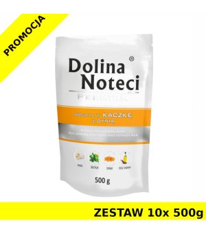 Karma mokra dla psa Dolina Noteci z kaczką i dynią ZESTAW 10x 500g