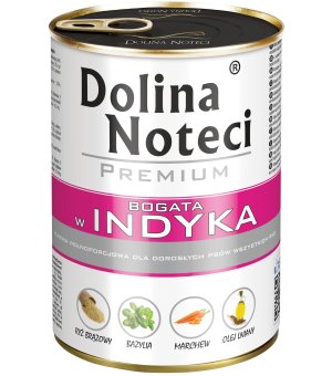 Karma mokra dla psa Dolina Noteci Indyk puszka 400g