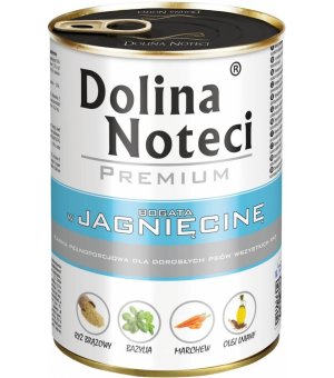 Karma mokra dla psa Dolina Noteci Jagnięcina puszka 400g