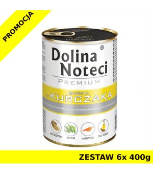 Karma mokra dla psa Dolina Noteci Kurczak puszka ZESTAW 6x 400g