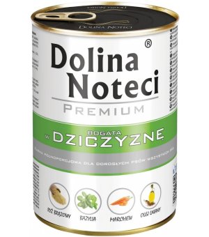 Karma mokra dla psa Dolina Noteci Dziczyzna puszka 400g 