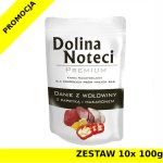 Karma mokra dla psa Dolina Noteci Danie Wołowina z Makaronem ZESTAW 10x 100g