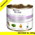 Karma mokra dla psa Dolina Noteci MAŁYCH RAS (królik, fasolka, ryż brązowy) ZESTAW 6x 185g 