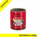 Karma mokra dla psa Dolina Noteci Superfood - wołowina i serca z gęsi ZESTAW 6x 400g