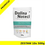 Karma mokra dla psa Dolina Noteci z Perliczką i Jabłkiem - saszetki - ZESTAW 10x 500g 