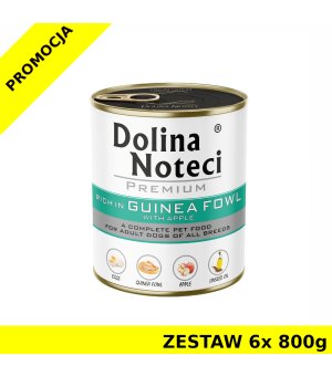 Karma mokra dla psa Dolina Noteci z Perliczką i Jabłkiem - puszka - ZESTAW 6x 800g