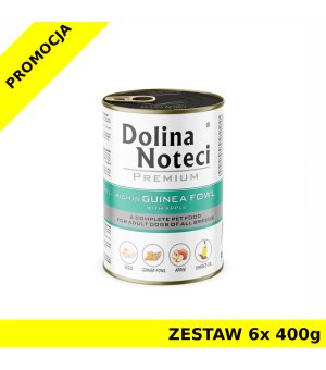 Karma mokra dla psa Dolina Noteci z Perliczką i Jabłkiem - puszka - ZESTAW 6x 400g