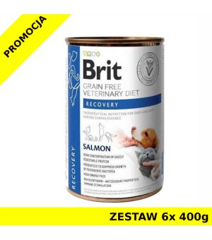 Karma mokra dla psa i kota Brit Veterinary Diet Recovery Salmon ZESTAW 6x 400g