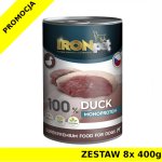 Karma mokra dla psa IRONpet monobiałkowa Duck PUSZKA ZESTAW 8x 400g