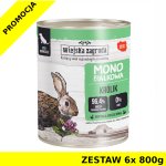 Karma mokra dla psa Mono Wiejska Zagroda - Królik ZESTAW 6x 800g