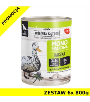 Karma mokra dla psa Mono Wiejska Zagroda - Kaczka ZESTAW 6x 800g