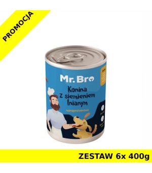 Karma mokra dla psa Mr. Bro Konina z Siemieniem Lnianym ZESTAW 6x 400g 