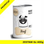 Karma mokra dla psa Paka Zwierzaka PEPE MONO PROTEIN BEEF - wołowina PUSZKA ZESTAW 6x 400g