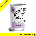 Karma mokra dla psa Paka Zwierzaka - PEPE MONO PROTEIN Rabbit PUSZKA ZESTAW 6x 400g